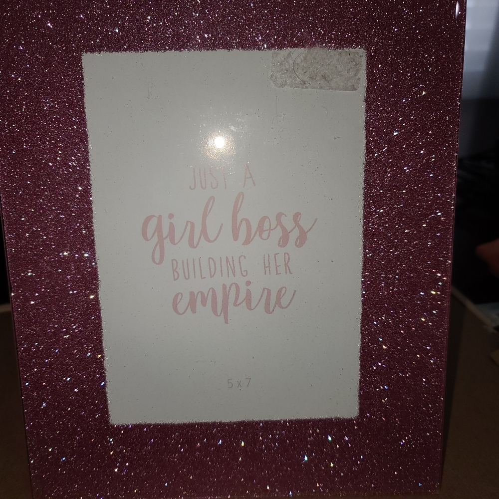 Pink Sparkly 5x7 glass picture frame